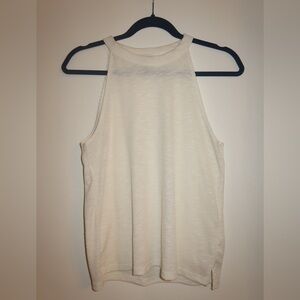 Topshop Cream Halter Ribbed Tank